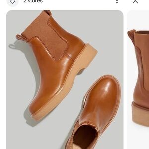 Madewell women’s brown leather Chelsea boots
